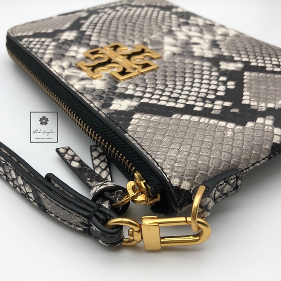 Tory Burch - Britten Large Zip Pouch -Snake (Grey) - Picture 8 of 8